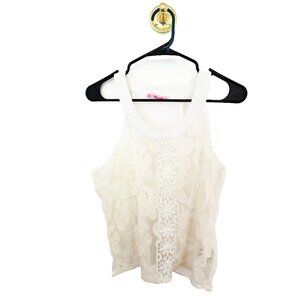 White flowers shear tank top